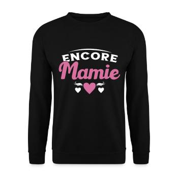 Femme Annonce Deuxième Grossesse Encore Mamie - Sweat-shirt Unisexe - noir - Devant - Alina (178cm) & Michal (187cm)