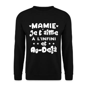Mamie je t'aime à l'infini Cadeau Humour Mamie - Sweat-shirt Unisexe - noir - Devant - Alina (178cm) & Michal (187cm)