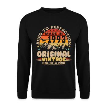 Jahrgang 1993 Geburtstagsgeschenk 1993 - Unisex Pullover - Schwarz - Vorne - Alina (178cm) & Michal (187cm)