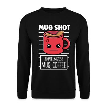 Drôle de tasse à café Shot Buveur de café Pun Café - Sweat-shirt Unisexe - noir - Devant - Alina (178cm) & Michal (187cm)