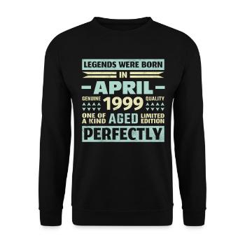 24th birthday April Vintage 1999 Vintage - Unisex Sweatshirt - black - Front - Alina (178cm) & Michal (187cm)
