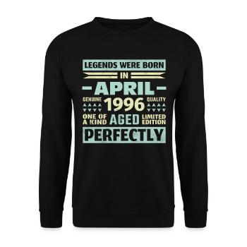 27th birthday April Vintage 1996 Vintage - Unisex Sweatshirt - black - Front - Alina (178cm) & Michal (187cm)