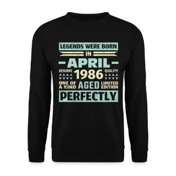 37th birthday April Vintage 1986 Vintage - Unisex Sweatshirt - black - Front - Alina (178cm) & Michal (187cm)