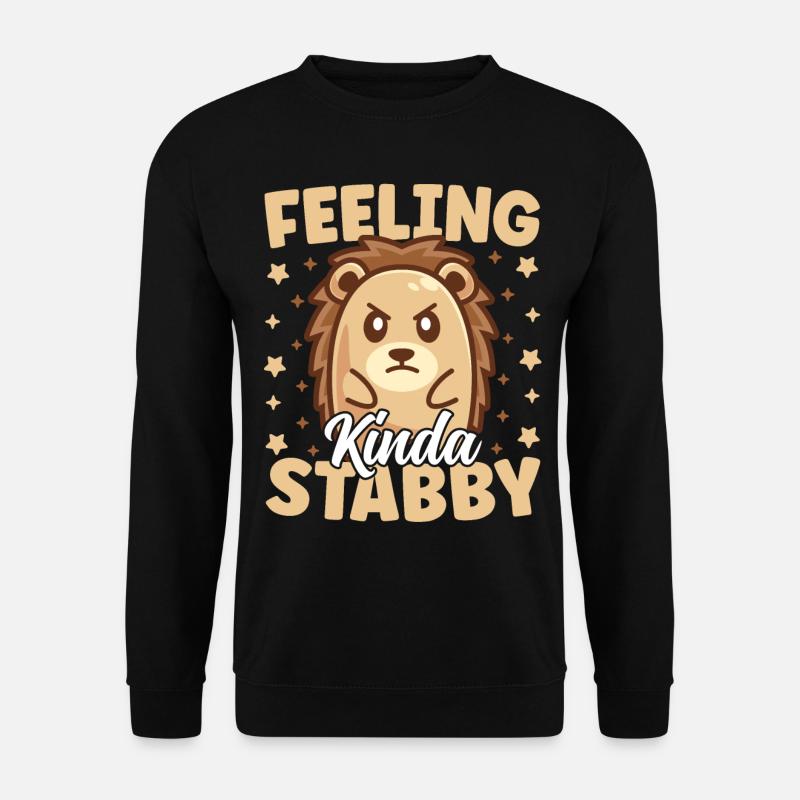 Mignon hérisson se sentant un peu poignardé drôle - Sweat-shirt Unisexe - noir