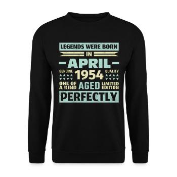 69th birthday April Vintage 1954 Vintage - Unisex Sweatshirt - black - Front - Alina (178cm) & Michal (187cm)