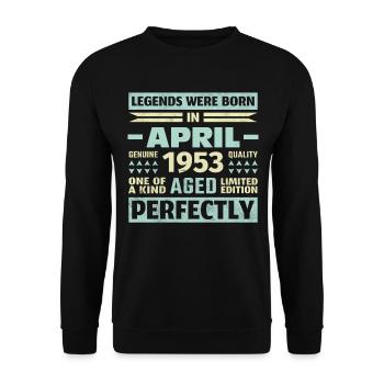 70th birthday April Vintage 1953 Vintage - Unisex Sweatshirt - black - Front - Alina (178cm) & Michal (187cm)