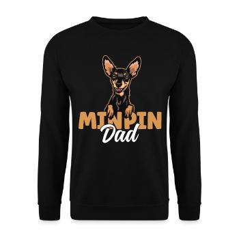 Min Pin Papa Miniature Pinscher Chien Papa Min Pin - Sweat-shirt Unisexe - noir - Devant - Alina (178cm) & Michal (187cm)