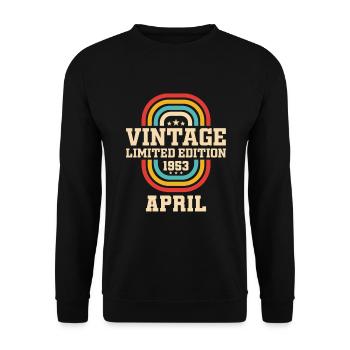 70th birthday April Vintage 1953 Vintage - Unisex Sweatshirt - black - Front - Alina (178cm) & Michal (187cm)