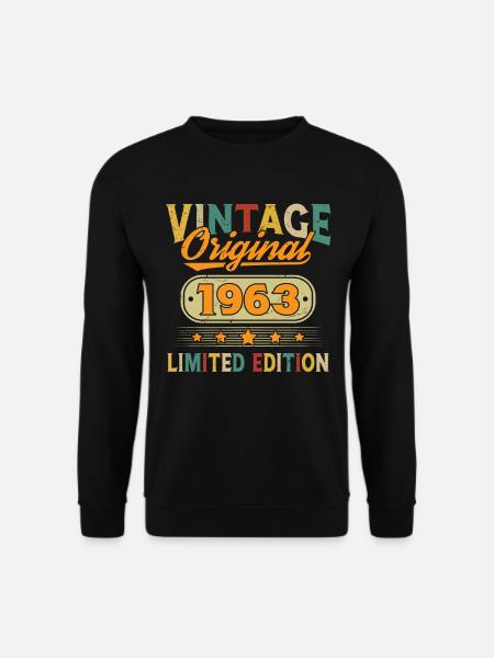 1963 Vintage Original 1963 Cadeau D'anniversaire - Sweat-shirt Unisexe - noir