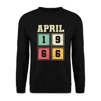 57th birthday April Vintage 1966 Vintage - Unisex Sweatshirt - black - Front - Alina (178cm) & Michal (187cm)