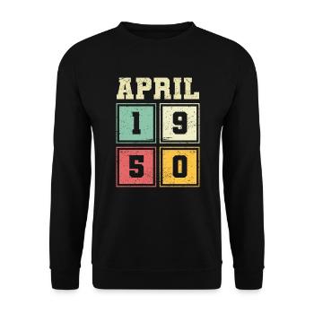 73. Geburtstag April Jahrgang 1950 Vintage - Unisex Pullover - Schwarz - Vorne - Alina (178cm) & Michal (187cm)