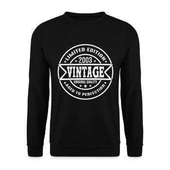 2003 Vintage Original 2003 Geburtstagsgeschenk - Unisex Pullover - Schwarz - Vorne - Alina (178cm) & Michal (187cm)