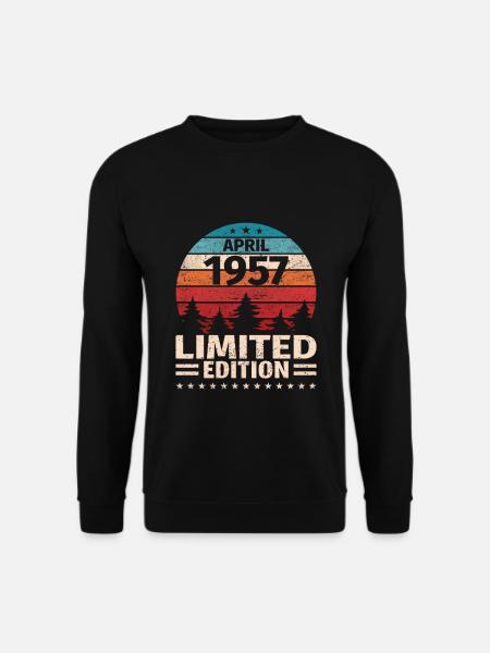 66. Geburtstag April Jahrgang 1957 Vintage - Unisex Pullover - Schwarz