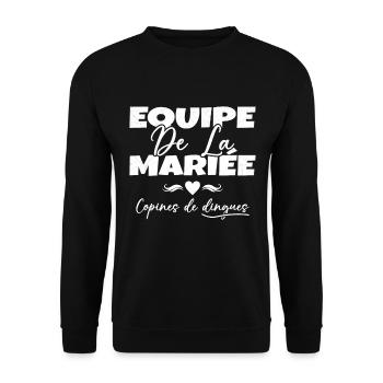 Equipe de la mariée copines de dingues - Sweat-shirt Unisexe - noir - Devant - Alina (178cm) & Michal (187cm)