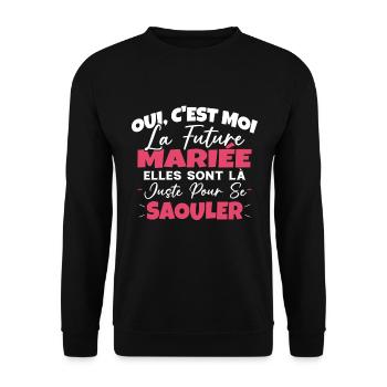 Future Mariée Idée Originale EVJF - Sweat-shirt Unisexe - noir - Devant - Alina (178cm) & Michal (187cm)