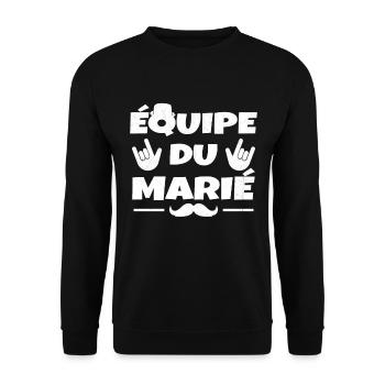 Équipe du Marié EVG Humour Enterrement de vie - Sweat-shirt Unisexe - noir - Devant - Alina (178cm) & Michal (187cm)