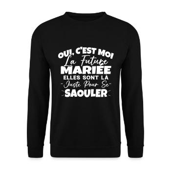 Future Mariée Idée Originale EVJF - Sweat-shirt Unisexe - noir - Devant - Alina (178cm) & Michal (187cm)