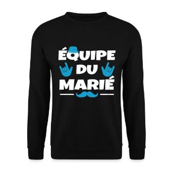 Équipe du Marié EVG Humour Enterrement de vie - Sweat-shirt Unisexe - noir - Devant - Alina (178cm) & Michal (187cm)