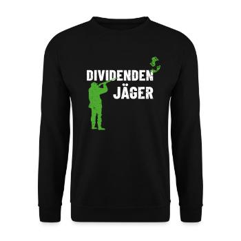 Dividenden Jäger - Unisex Pullover - Schwarz - Vorne - Alina (178cm) & Michal (187cm)