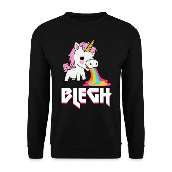 Blegh Heavy Metal Metalcore Unicorn - Unisex Sweatshirt - black - Front - Alina (178cm) & Michal (187cm)