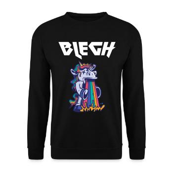 Blegh Heavy Metal Metalcore Unicorn - Unisex Sweatshirt - black - Front - Alina (178cm) & Michal (187cm)