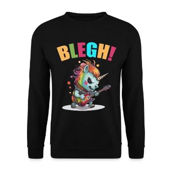 Blegh Heavy Metal Metalcore Unicorn - Unisex Sweatshirt - black - Front - Alina (178cm) & Michal (187cm)
