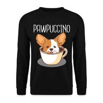 Pawpuccino Puppucino Dog in Coffee Cup Corgi - Unisex Sweatshirt - black - Front - Alina (178cm) & Michal (187cm)