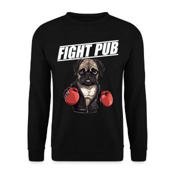 Fight Pub Pug with Boxing Gloves Boxer - Unisex Sweatshirt - black - Front - Alina (178cm) & Michal (187cm)