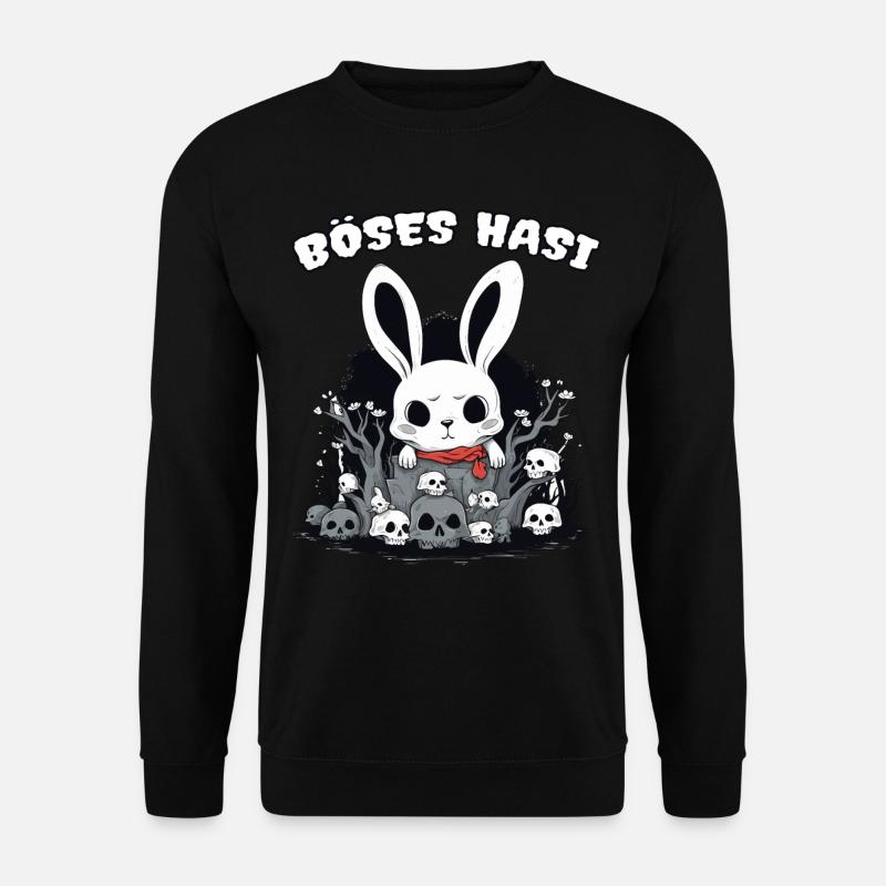 Pastel Goth Böses Hasi Pentagramm - Unisex Pullover - Schwarz