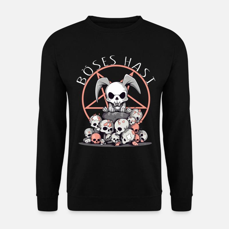 Pastel Goth Böses Hasi Pentagramm - Unisex Pullover - Schwarz