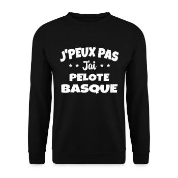 je peux pas j'ai Pelote basque - Sweat-shirt Unisexe - noir - Devant - Alina (178cm) & Michal (187cm)