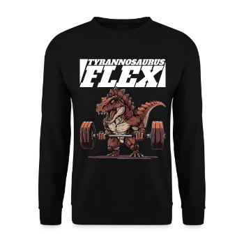 Fitness Musculation Dino T-Rex Tyrannosaurus Flex - Sweat-shirt Unisexe - noir - Devant - Alina (178cm) & Michal (187cm)