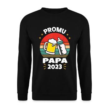 Promoted to Future Dad 2023 - Unisex Sweatshirt - black - Front - Alina (178cm) & Michal (187cm)