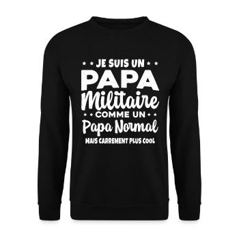 Homme Je Suis Papa Militaire Humour Cadeau soldats - Sweat-shirt Unisexe - noir - Devant - Alina (178cm) & Michal (187cm)