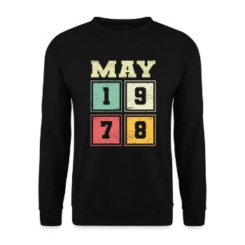 45th birthday May Vintage 1978 Vintage - Unisex Sweatshirt - black - Front - Alina (178cm) & Michal (187cm)