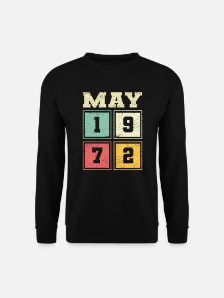 51. Geburtstag Mai Jahrgang 1972 Vintage - Unisex Pullover - Schwarz