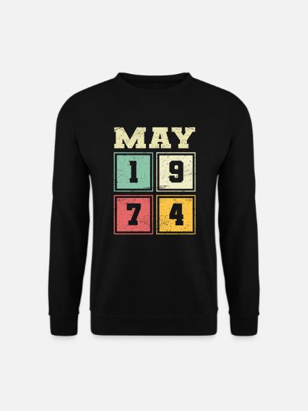 49. Geburtstag Mai Jahrgang 1974 Vintage - Unisex Pullover - Schwarz