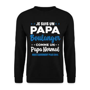 Homme Je Suis Papa Boulanger Humour Cadeau - Sweat-shirt Unisexe - noir - Devant - Alina (178cm) & Michal (187cm)