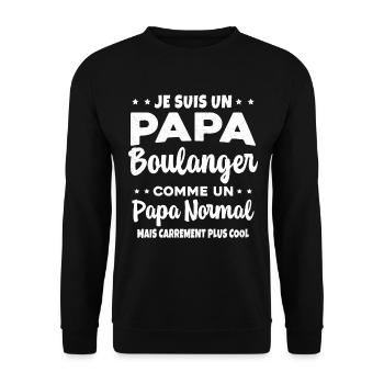 Homme Je Suis Papa Boulanger Humour Cadeau - Sweat-shirt Unisexe - noir - Devant - Alina (178cm) & Michal (187cm)