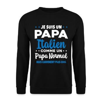 Homme Papa Pizzaiolo Italien Humour Cadeau - Sweat-shirt Unisexe - noir - Devant - Alina (178cm) & Michal (187cm)