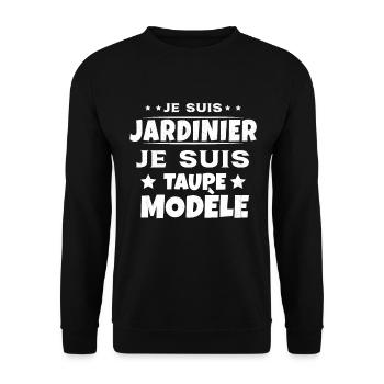 Je suis jardinier Je suis Taupe Modèle Humour - Sweat-shirt Unisexe - noir - Devant - Alina (178cm) & Michal (187cm)