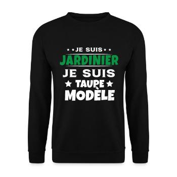 Je suis jardinier Je suis Taupe Modèle Humour - Sweat-shirt Unisexe - noir - Devant - Alina (178cm) & Michal (187cm)
