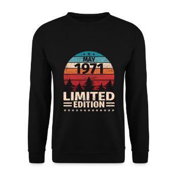 52ème anniversaire mai millésime 1971 millésime - Sweat-shirt Unisexe - noir - Devant - Alina (178cm) & Michal (187cm)