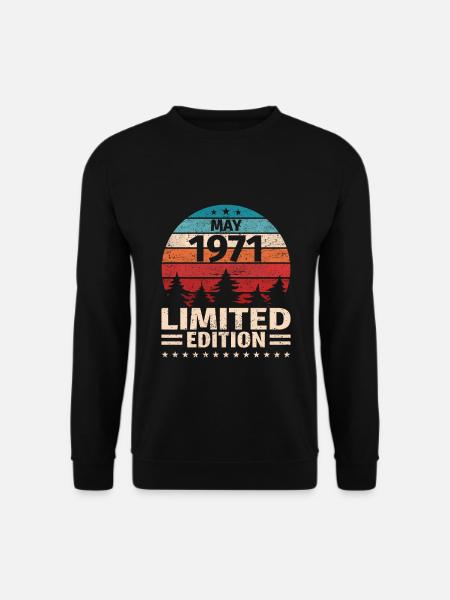 52. Geburtstag Mai Jahrgang 1971 Vintage - Unisex Pullover - Schwarz