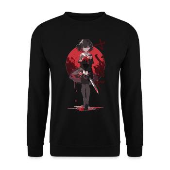 Gesugao Yandere Manga Anime Girl Personnage - Sweat-shirt Unisexe - noir - Devant - Alina (178cm) & Michal (187cm)