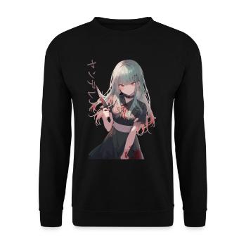 Gesugao Yandere Manga Anime Girl Personnage - Sweat-shirt Unisexe - noir - Devant - Alina (178cm) & Michal (187cm)