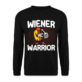 Sausages Warrior Hot Dog Gift - Unisex Sweatshirt - black - Front - Alina (178cm) & Michal (187cm)