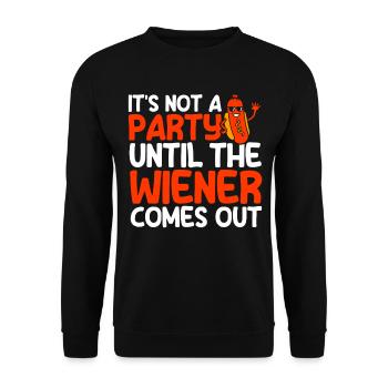 It's not a party until the hot dog gift - Unisex Sweatshirt - black - Front - Alina (178cm) & Michal (187cm)