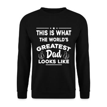 So sieht der beste Vater der Welt aus - Unisex Pullover - Schwarz - Vorne - Alina (178cm) & Michal (187cm)