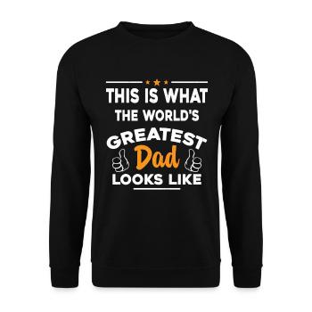 So sieht der beste Vater der Welt aus - Unisex Pullover - Schwarz - Vorne - Alina (178cm) & Michal (187cm)